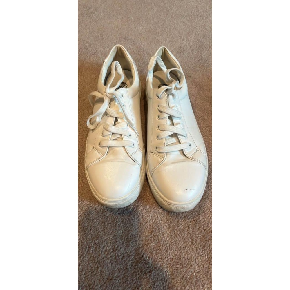 AZB1 White Leather Low Top Lace Up Sneakers womens US 9.5 EU 40 UK 7.5